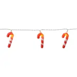 Guirlande lumineuse  piles 10 led (1, 35 m) sucre d'orge blanc chaud