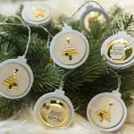 Guirlande lumineuse  piles 10 led (1, 65 m) sapin et pre - nol blanc chaud