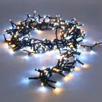 Guirlande lumineuse  piles 4 m 200 led cble vert boa bicolore blanc chaud et froid