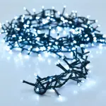 Guirlande lumineuse � piles 4 m 200 led c�ble vert boa blanc froid