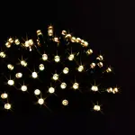 Guirlande lumineuse solaire 10 m 100 led câble noir blanc chaud Guirlande lumineuse solaire 10 m 100 led câble noir blanc chaud