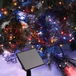 Guirlande lumineuse solaire 5 m 50 led câble noir multicolore Guirlande lumineuse solaire 5 m 50 led câble noir multicolore
