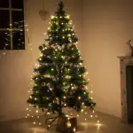 Guirlande rideau pour sapin h2, 40 m 832 micro led cble argent blanc chaud