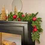 Guirlande de sapin (180 cm) pommes sucr�es rouge