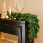 Guirlande de sapin lumineuse (180 cm - d25) royal vert et blanc chaud