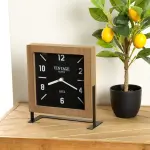 Horloge  poser en bois (h23 cm) silence vintage