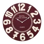 Horloge murale bois (d38 cm) vintage h�tel rouge