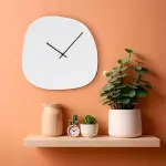 Horloge murale en bois (d45 cm) b�lem blanc