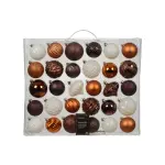 Kit de décoration de sapin de noël agéna expresso, citrouille et blanc laine Kit de décoration de sapin de noël agéna expresso, citrouille et blanc laine