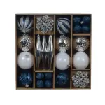 Kit de d�coration de sapin de no�l christmas bleu argent et blanc