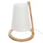 Lampe � poser en bois (h26 cm) roni blanche