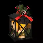 Lanterne de noël à piles led (h32 cm) vacillante blanc chaud Lanterne de noël à piles led (h32 cm) vacillante blanc chaud