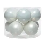 Lot de 10 boules de no�l en verre (d60 mm) myst blanc d'hiver