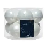 Lot de 10 boules de noël en verre (d60 mm) myst blanc d'hiver Lot de 10 boules de noël en verre (d60 mm) myst blanc d'hiver