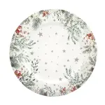 Lot de 12 dessous d'assiette branches glac�es blanc