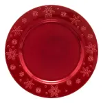 Lot de 12 dessous d'assiette flocon rouge