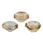 Lot de 12 photophores en verre (d7 cm) diamant cristal brun