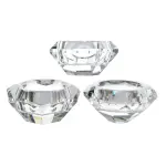 Lot de 12 photophores en verre (d7 cm) diamant cristal transparent