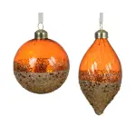 Lot de 12 suspensions en verre (d80 mm) Élégance étoilée citrouille Lot de 12 suspensions en verre (d80 mm) Élégance étoilée citrouille