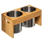 Lot de 2 pots  ustensiles siao inox et bambou