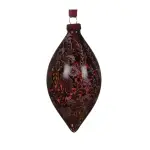 Lot de 2 suspensions en verre (d80 mm) olives bolcho fleuri bordeaux