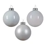 Lot de 21 boules de nol en verre assorties cristal blanc d'hiver