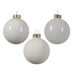 Lot de 21 boules de nol en verre assorties cristal blanc laine