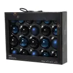 Lot de 21 boules de no�l en verre assorties cristal bleu nuit