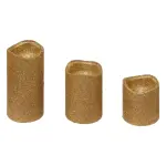 Lot de 3 bougies led (d5 cm)  paillettes or