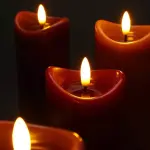 Lot de 3 bougies led (h10 cm) vouy rouge
