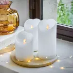 Lot de 3 bougies led vacillantes (d7, 5 cm) cire naturelle blanc Lot de 3 bougies led vacillantes (d7, 5 cm) cire naturelle blanc