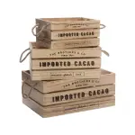 Lot de 3 caisses cagettes (h15 cm) colonial naturel