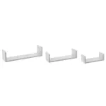 Lot de 3 tagres murales en bois (l22 - 32 - 42 cm) bord blanc