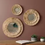Lot de 3 miroirs (d20 - 30 - 40 cm) alba naturel
