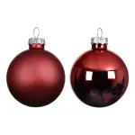Lot de 4 boules de no�l en verre (d100 mm) bor�al bordeaux