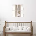 Lot de 4 miroirs adhsifs (h30 cm) vagues