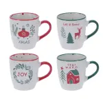 Lot de 4 mugs de noël noël gourmand multicolore Lot de 4 mugs de noël noël gourmand multicolore