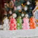 Lot de 5 oursons en verre (h8 cm) bonbons gourmandise multicolore