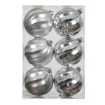 Lot de 6 boules de nol (d80 mm) glam chic argent