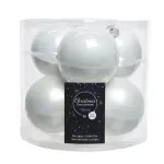 Lot de 6 boules de noël en verre (d80 mm) myst blanc d'hiver Lot de 6 boules de noël en verre (d80 mm) myst blanc d'hiver