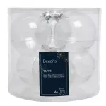Lot de 6 boules de noël en verre (d80 mm) myst transparent irisé Lot de 6 boules de noël en verre (d80 mm) myst transparent irisé