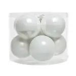 Lot de 8 boules de no�l en verre (d70 mm) myst blanc d'hiver