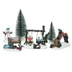 Lot de figurines et accessoires parc d'enfants pour village