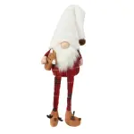 Lutin de no�l � asseoir (h73 cm) gluk dormeur en pyjama bonnet blanc