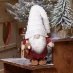 Lutin de noël (h65 cm) gluk dormeur en pyjama bonnet blanc Lutin de noël (h65 cm) gluk dormeur en pyjama bonnet blanc