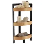 Meuble d'angle 3 �tag�res bambou (23 x h61 cm) harmonie noir