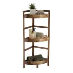 Meuble d'angle 3 �tag�res bois acacia (29 x h86 cm) lina marron