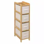 Meuble troit paniers 4 niveaux (19 x h78. 5 cm) tidy box ecru