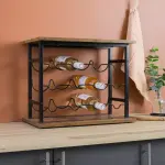Meuble range - bouteilles industriel 12 emplacements (h40 cm) auguste noir