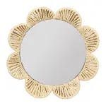 Miroir mural rond rotin (29 cm) fleur beige Miroir mural rond rotin (29 cm) fleur beige